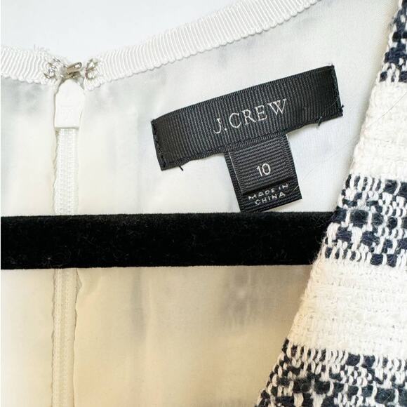 J. Crew Womens Striped Tweed Dress White Blue 10 - Picture 4 of 7